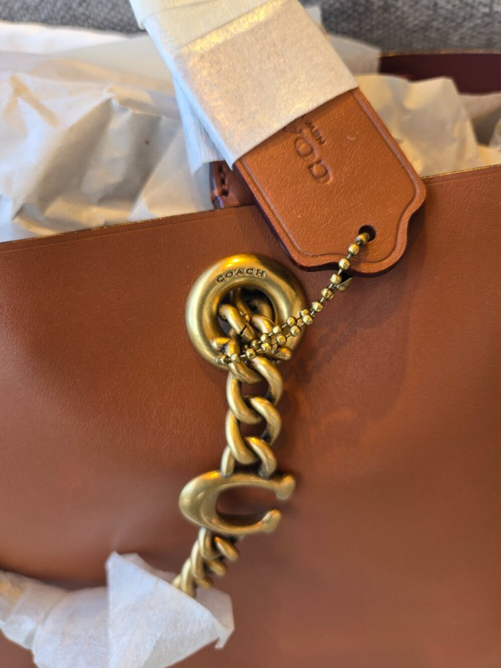 Coach Signature Chain Central Tote, 1941 Saddle